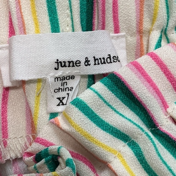 June & Hudson Striped Paperbag Pants Size XL - Picture 6 of 9